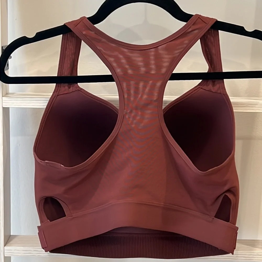GYMSHARK RACERBACK HIGH SUPPORT SPORTS BRA - Cherry Brown - Picture 3 of 8